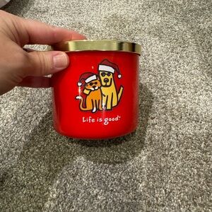 Life is Good Red Holiday Candle